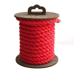 Хлопковая веревка для шибари, на катушке (Красная), 5 м.