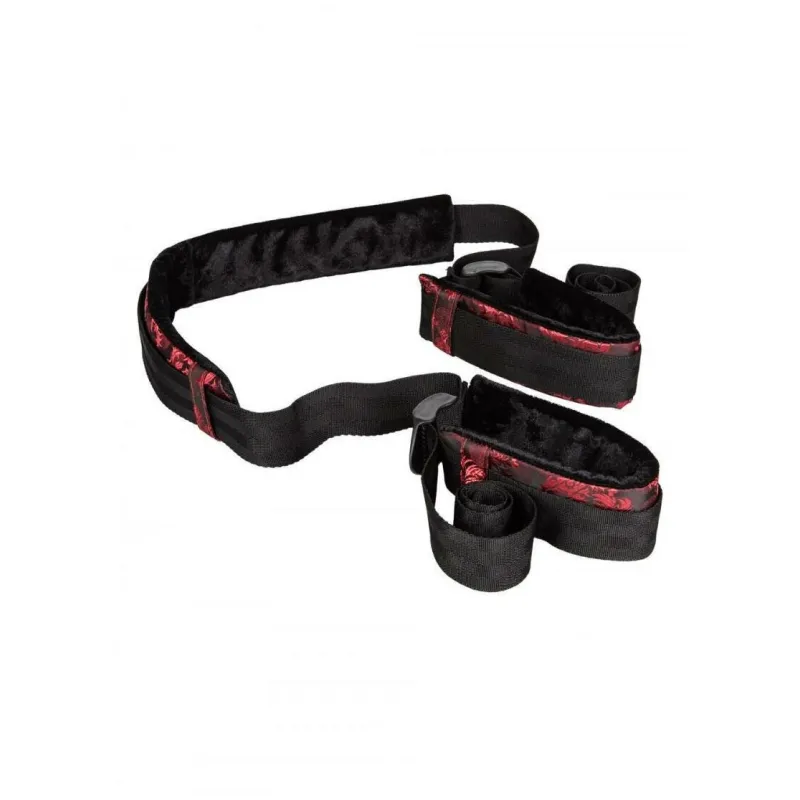 Наножники Scandal Love Sling с длинным ремешком черные с красным