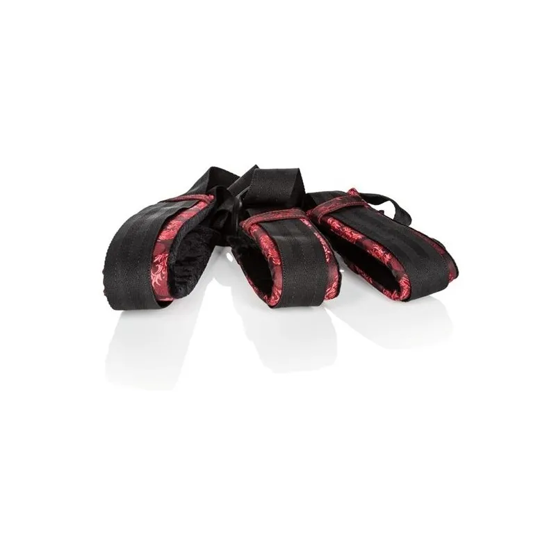 Наножники Scandal Love Sling с длинным ремешком черные с красным