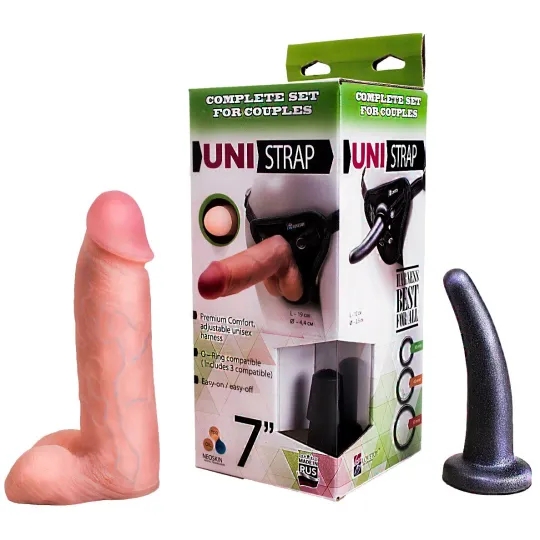 ТРУСИКИ С ДВУМЯ НАСАДКАМИ ДЛЯ СТРАПОНА  "UNI STRAP 7"