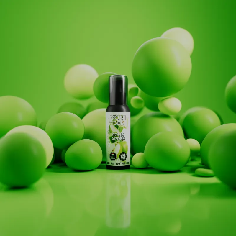 Лубрикант для орального секса SGAN YONI GEL со вкусом кислого яблока, 100 мл