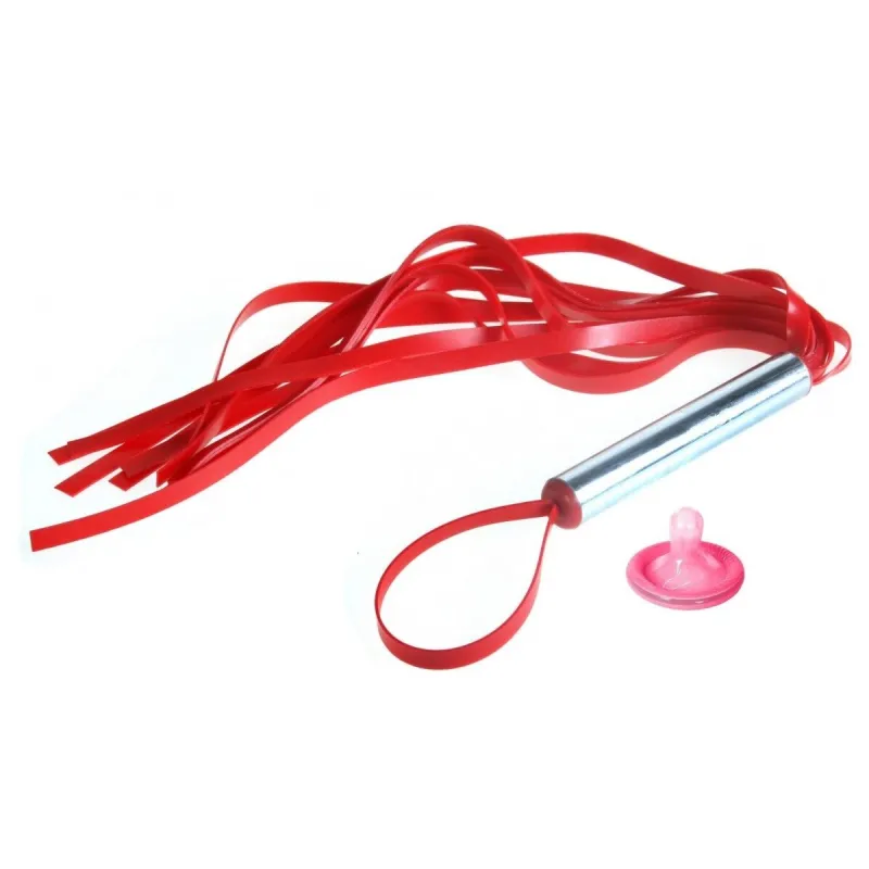 Плеть Мини с шариками латексная красная