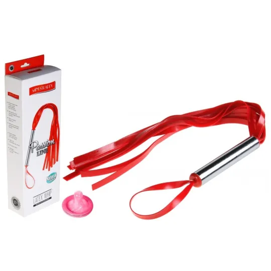 Плеть Мини с шариками латексная красная
