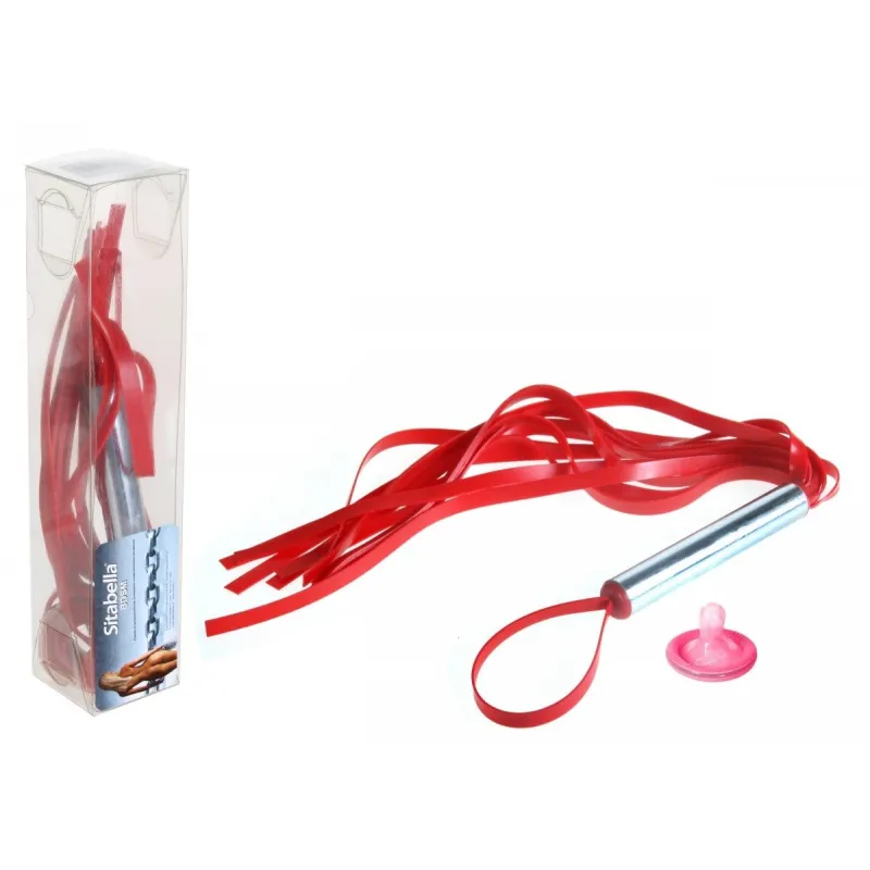 Плеть Мини с шариками латексная красная