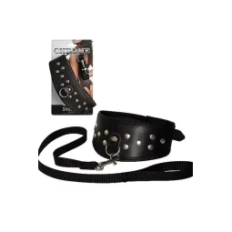 Кожаный ошейник с шлейкой Sitabella Chrome Collection