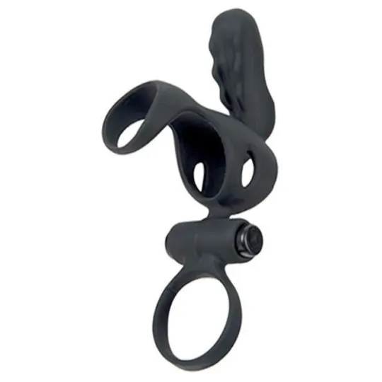 Spartakus R эрекционная насадка кольцо со съемной вибропулей черное