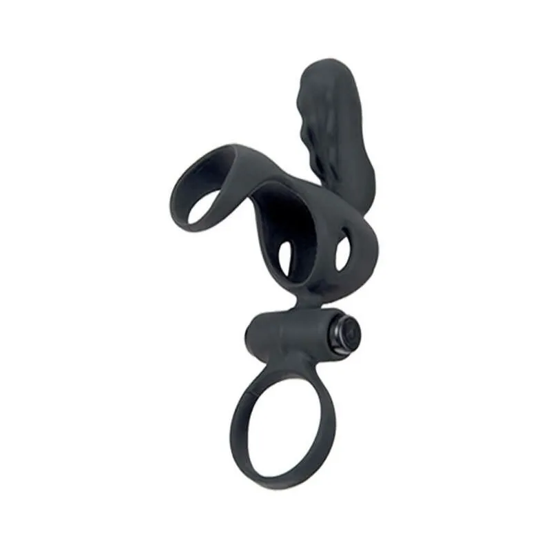 Spartakus R эрекционная насадка кольцо со съемной вибропулей черное