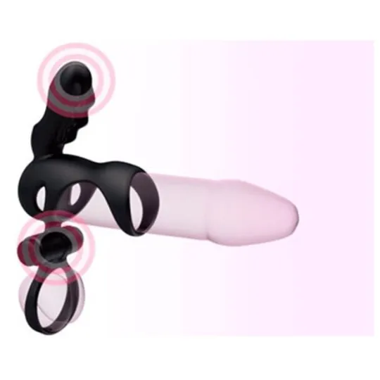 Spartakus R эрекционная насадка кольцо со съемной вибропулей черное