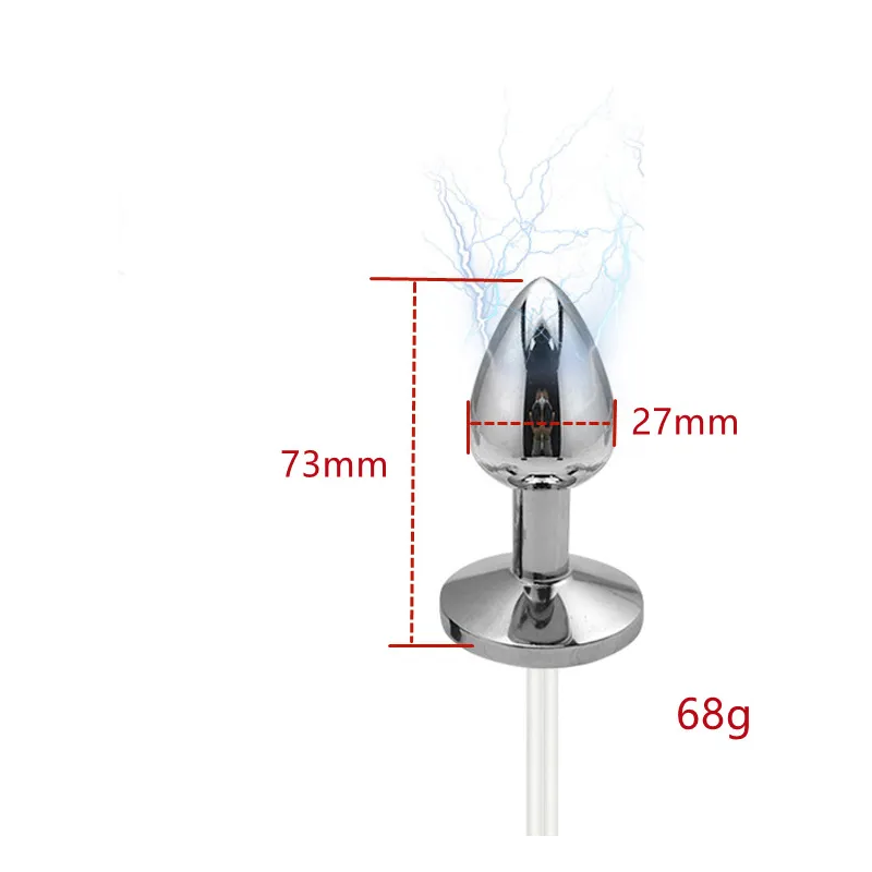 Алюминивая анальная пробка с электростимуляцией