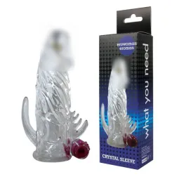 Насадка закрытая с вибрацией CRYSTAL SLEEVE VIBE, L 130 мм D 21 мм арт. EE-10033