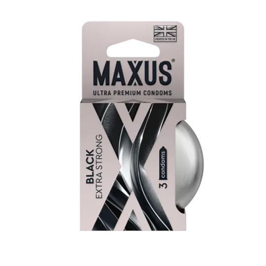 Презервативы MAXUS Extra Strong №3 в железном кейсе, черные, утолщенные, 3 шт