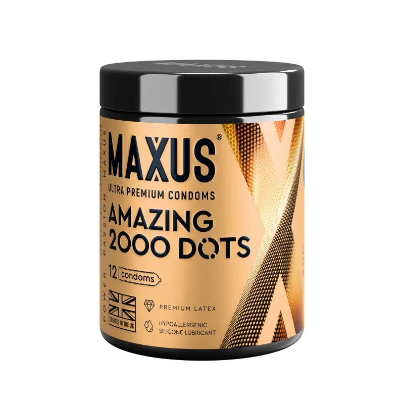 Презервативы MAXUS 2000 Amazing Dots №12 с железным кейсом, точечные, 12 шт