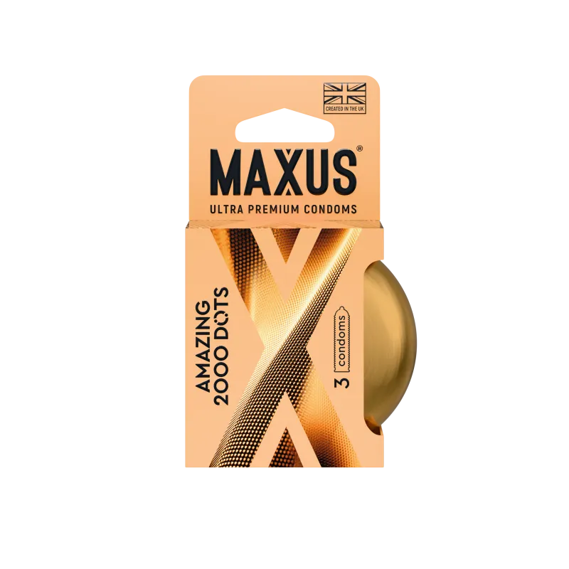 Презервативы MAXUS 2000 Amazing Dots №3 в железном кейсе, точечные, 3 шт