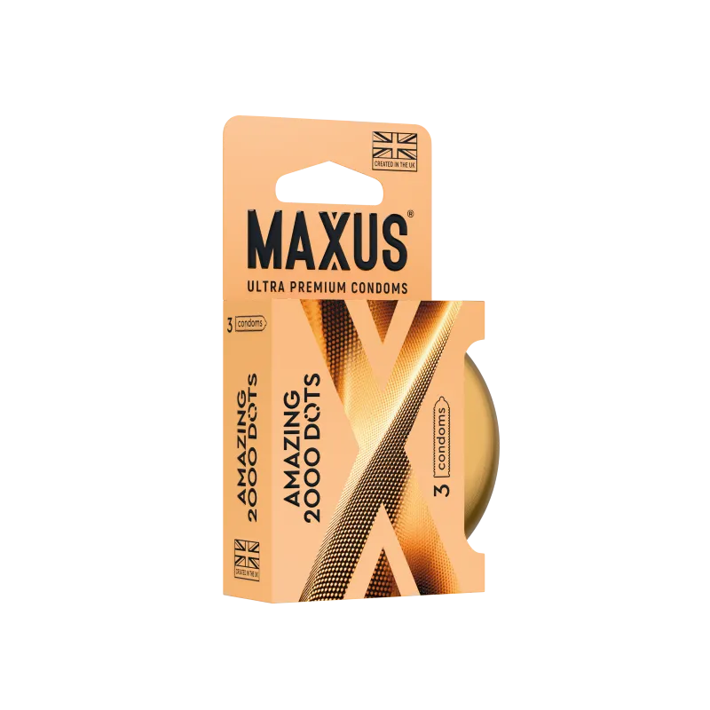 Презервативы MAXUS 2000 Amazing Dots №3 в железном кейсе, точечные, 3 шт