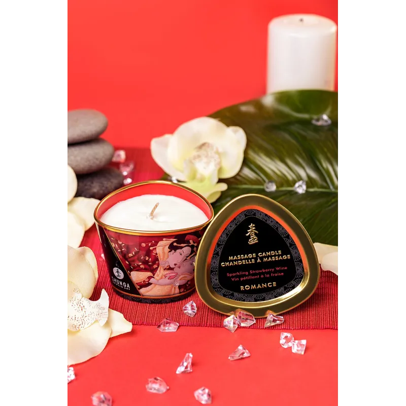Массажное арома масло в виде свечи, Sparrkling Strawberry WineКлубничное вино 170 МЛ