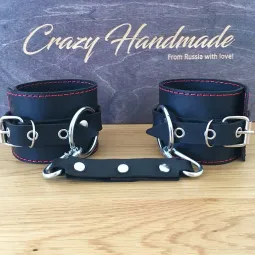 Оковы черные, однослойные с красной строчкой