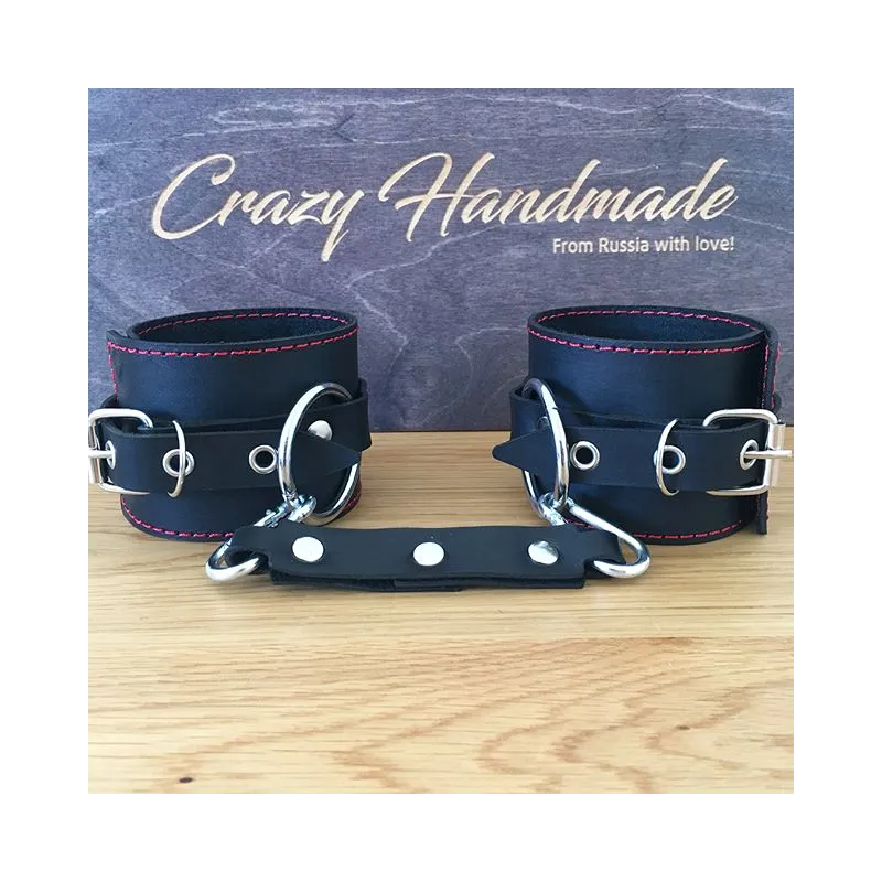 Оковы черные, однослойные с красной строчкой