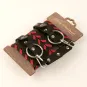 Оковы из натуральной кожи с отделкой из красной кожи