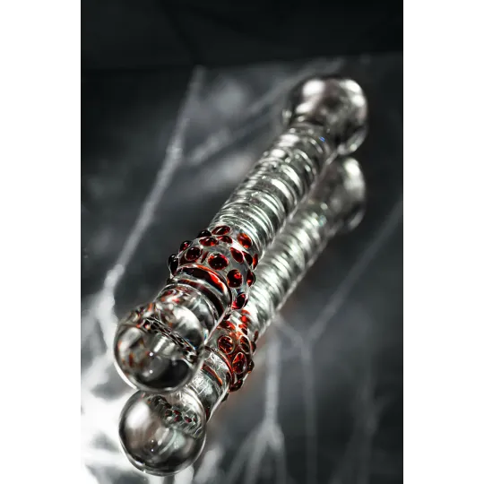 ДВУСТОРОННИЙ ФАЛЛОИМИТАТОР SEXUS GLASS, СТЕКЛО,ПРОЗРАЧНЫЙ, 22СМ