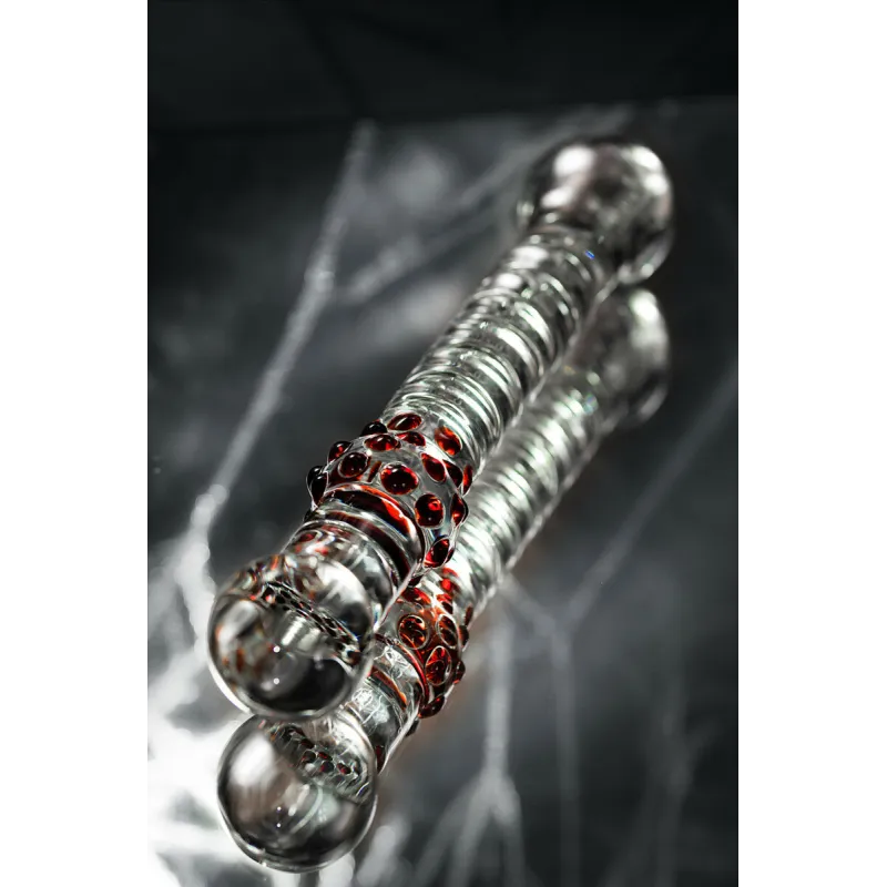 ДВУСТОРОННИЙ ФАЛЛОИМИТАТОР SEXUS GLASS, СТЕКЛО,ПРОЗРАЧНЫЙ, 22СМ