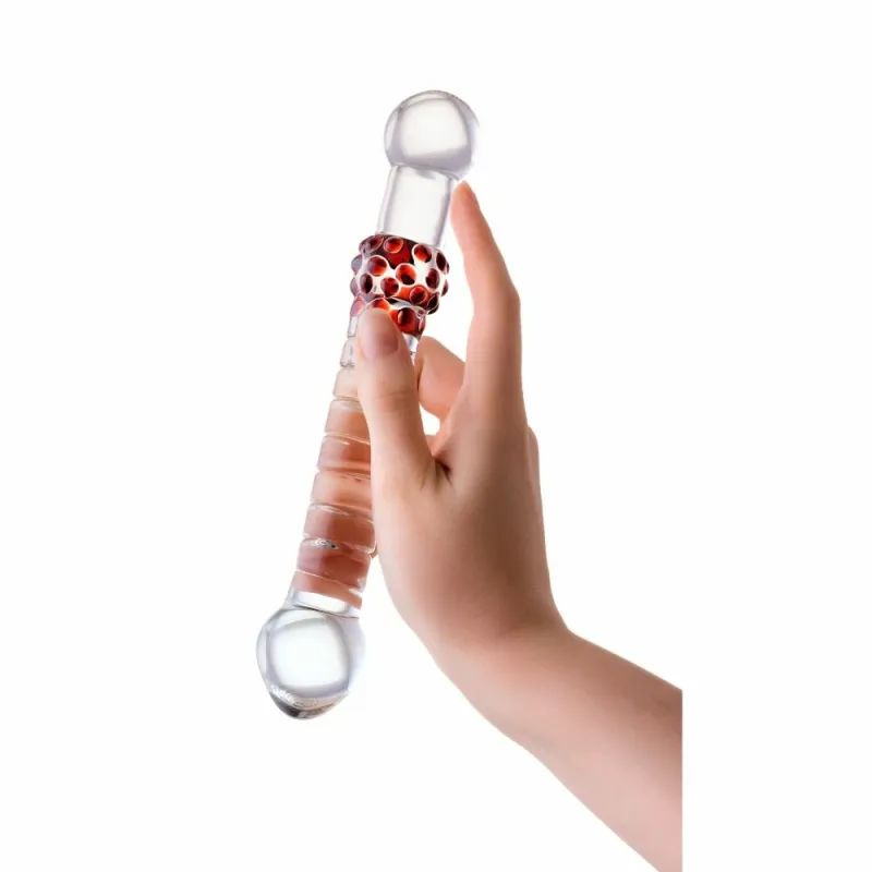 ДВУСТОРОННИЙ ФАЛЛОИМИТАТОР SEXUS GLASS, СТЕКЛО,ПРОЗРАЧНЫЙ, 22СМ