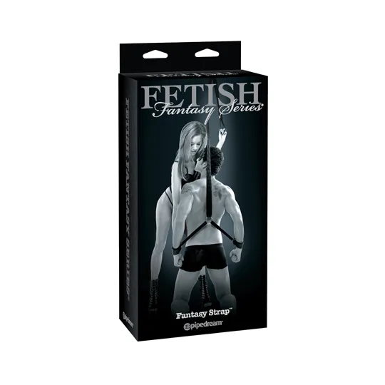 Фиксатор Fantasy Strap с наручниками и креплением для потолка черный