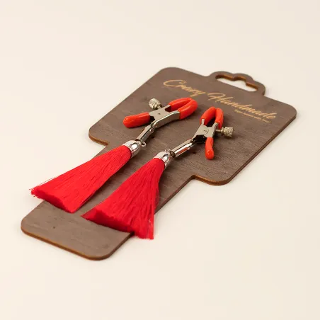 Зажимы на соски "прищепки" с кисточками из шелка