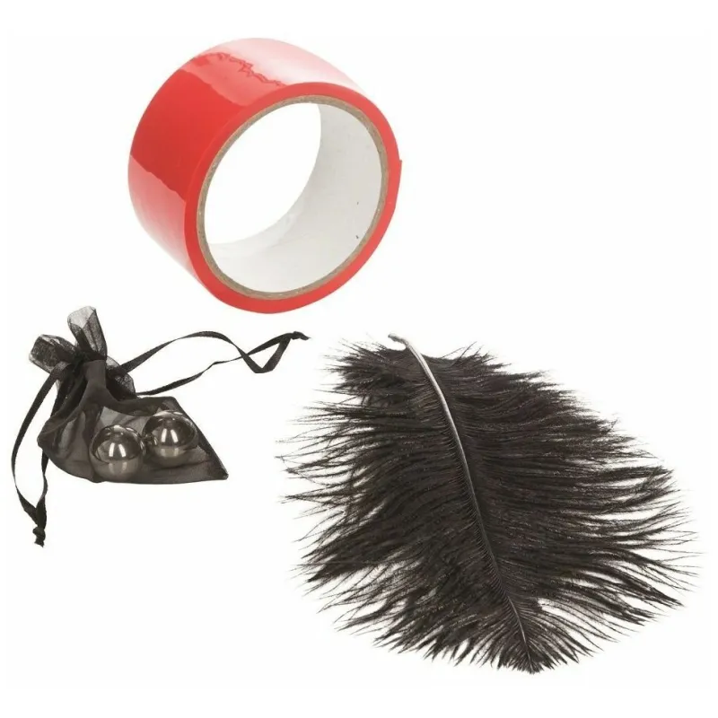 Набор игровой металлические шарики, скотч - лента, перо, Scandal Red Room Kit