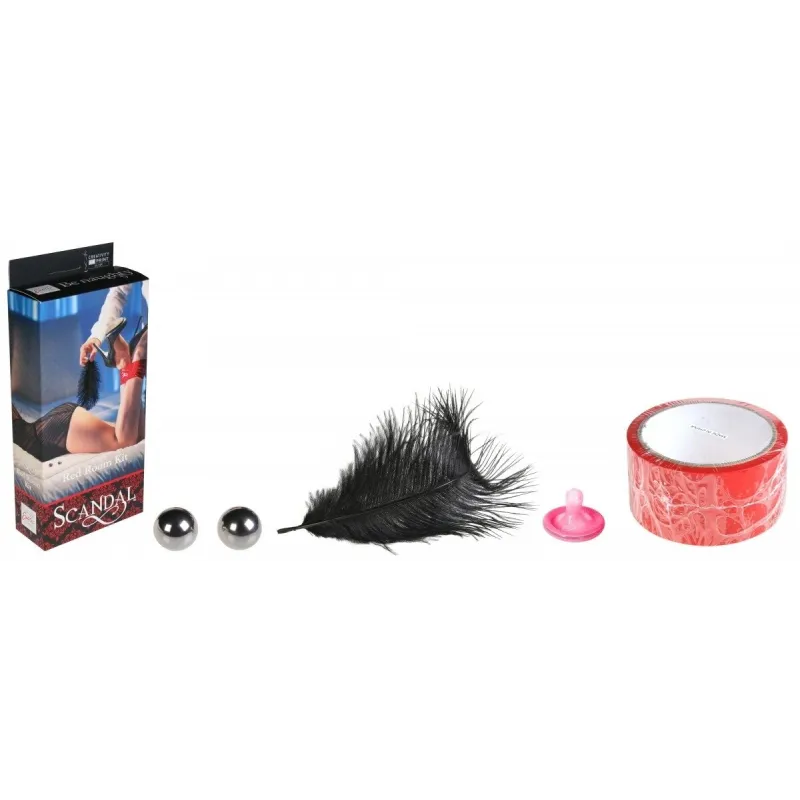 Набор игровой металлические шарики, скотч - лента, перо, Scandal Red Room Kit