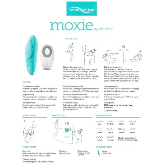 Вибромассажер для стимуляции клитора в трусики Moxie