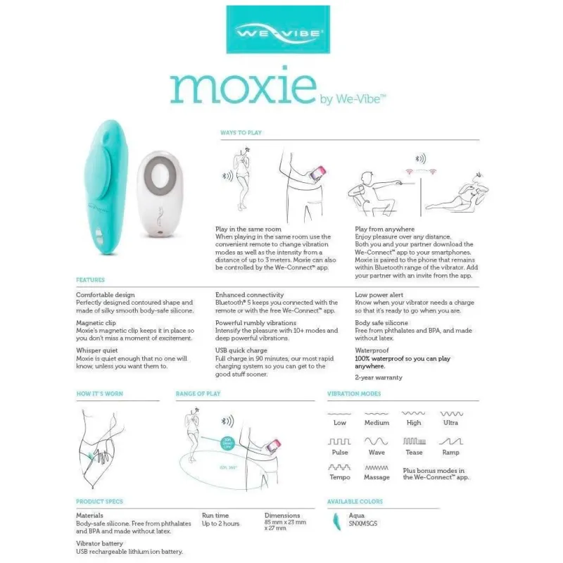 Вибромассажер для стимуляции клитора в трусики Moxie