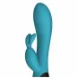 Нагреваемый вибратор кролик Gemini, цвет морская волна