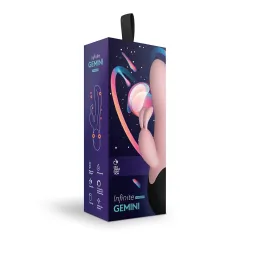 Нагреваемый вибратор кролик Gemini, цвет персиковый