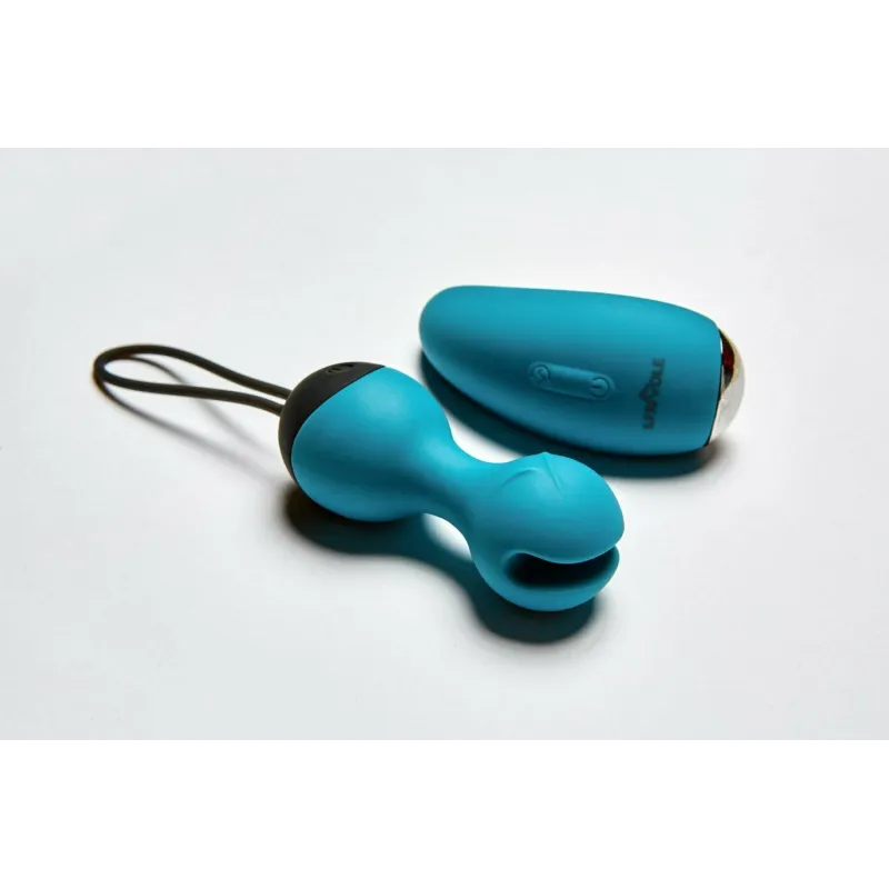 Виброшарики Кегеля с вибро-пультом ду SuperNova, цвет морская волна