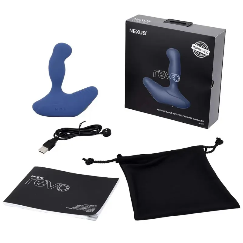 NEXUS REVO синий Вибромассажер простаты с вращающейся головкой обновленный
