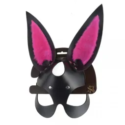 Маска Зайка черно-розовая