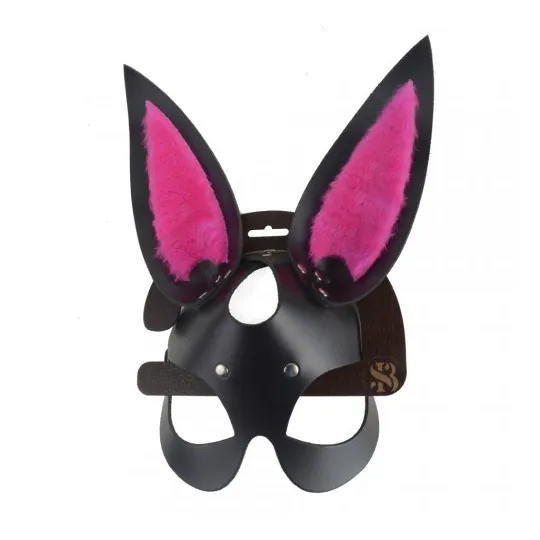 Маска Зайка черно-розовая