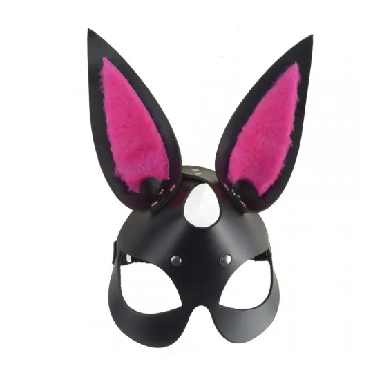 Маска Зайка черно-розовая