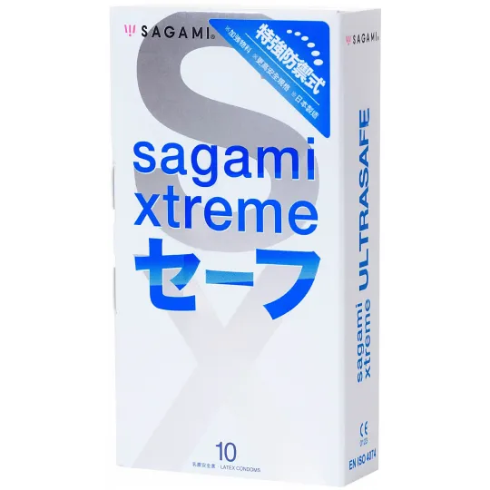 Презервативы SAGAMI Xtreme Ultrasafe 10шт. латексные с двойным количеством смазки