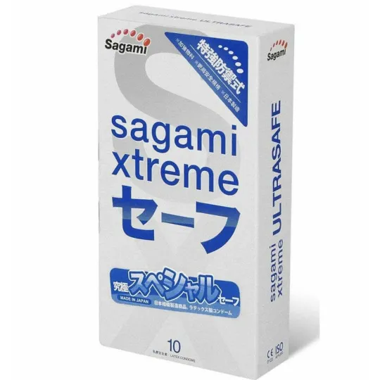 Презервативы SAGAMI Xtreme Ultrasafe 10шт. латексные с двойным количеством смазки
