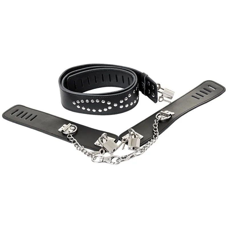 КОМПЛЕКТ БОНДАЖНЫЙ TOYFA THEATRE ,КОЖАННЫЙ