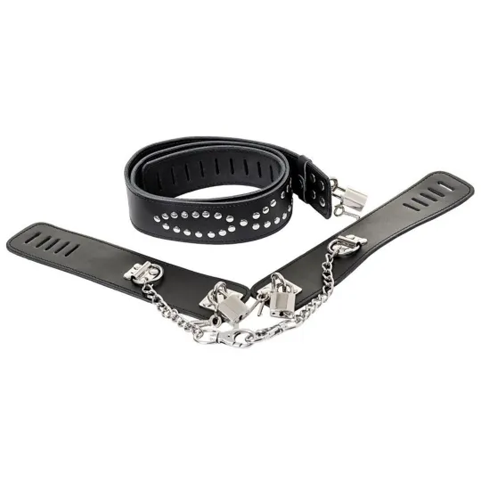 КОМПЛЕКТ БОНДАЖНЫЙ TOYFA THEATRE ,КОЖАННЫЙ