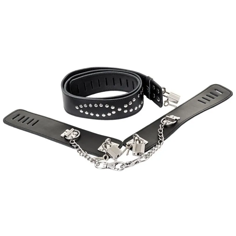 КОМПЛЕКТ БОНДАЖНЫЙ TOYFA THEATRE ,КОЖАННЫЙ