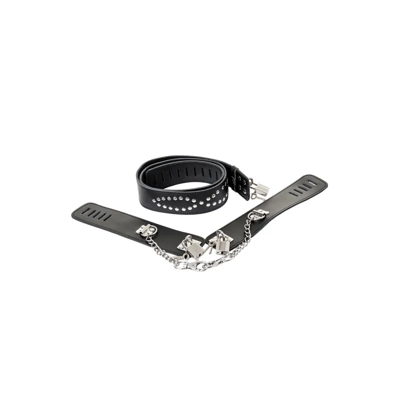 КОМПЛЕКТ БОНДАЖНЫЙ TOYFA THEATRE ,КОЖАННЫЙ