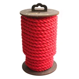 Хлопковая веревка для шибари, на катушке (Красная), 10 м.