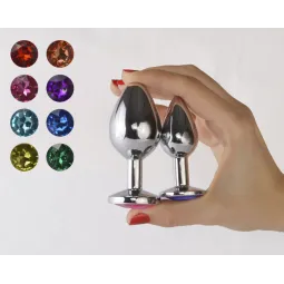 Плуг анальный со стразом хром, d 33 мм