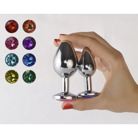 Плуг анальный со стразом хром, d 33 мм