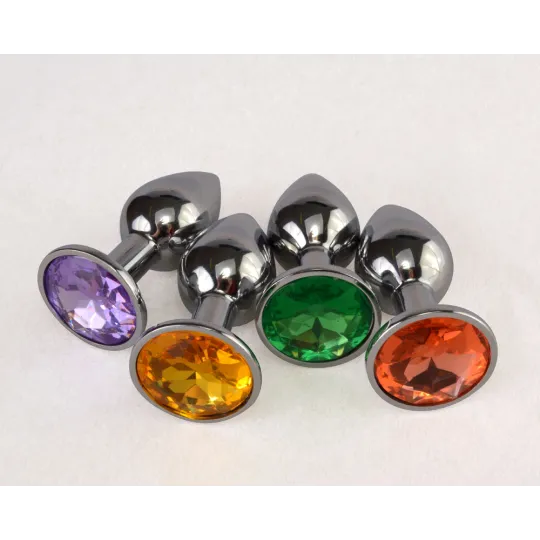 Плуг анальный со стразом хром, d 33 мм