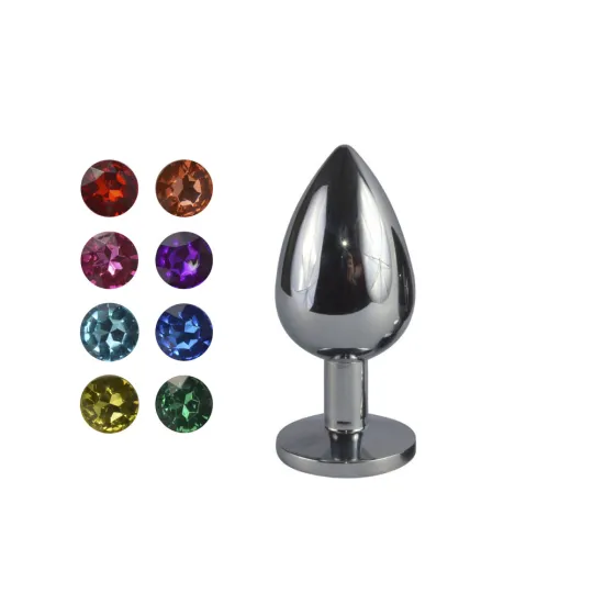 Плуг анальный со стразом хром, d 33 мм