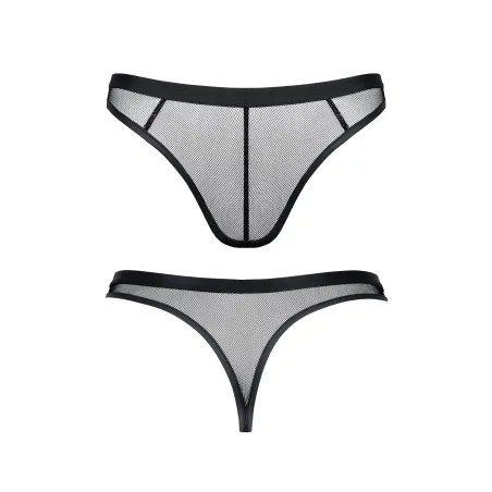 Стринги мужские черные из эластичной сетки